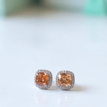 Champagne Cushion Studs