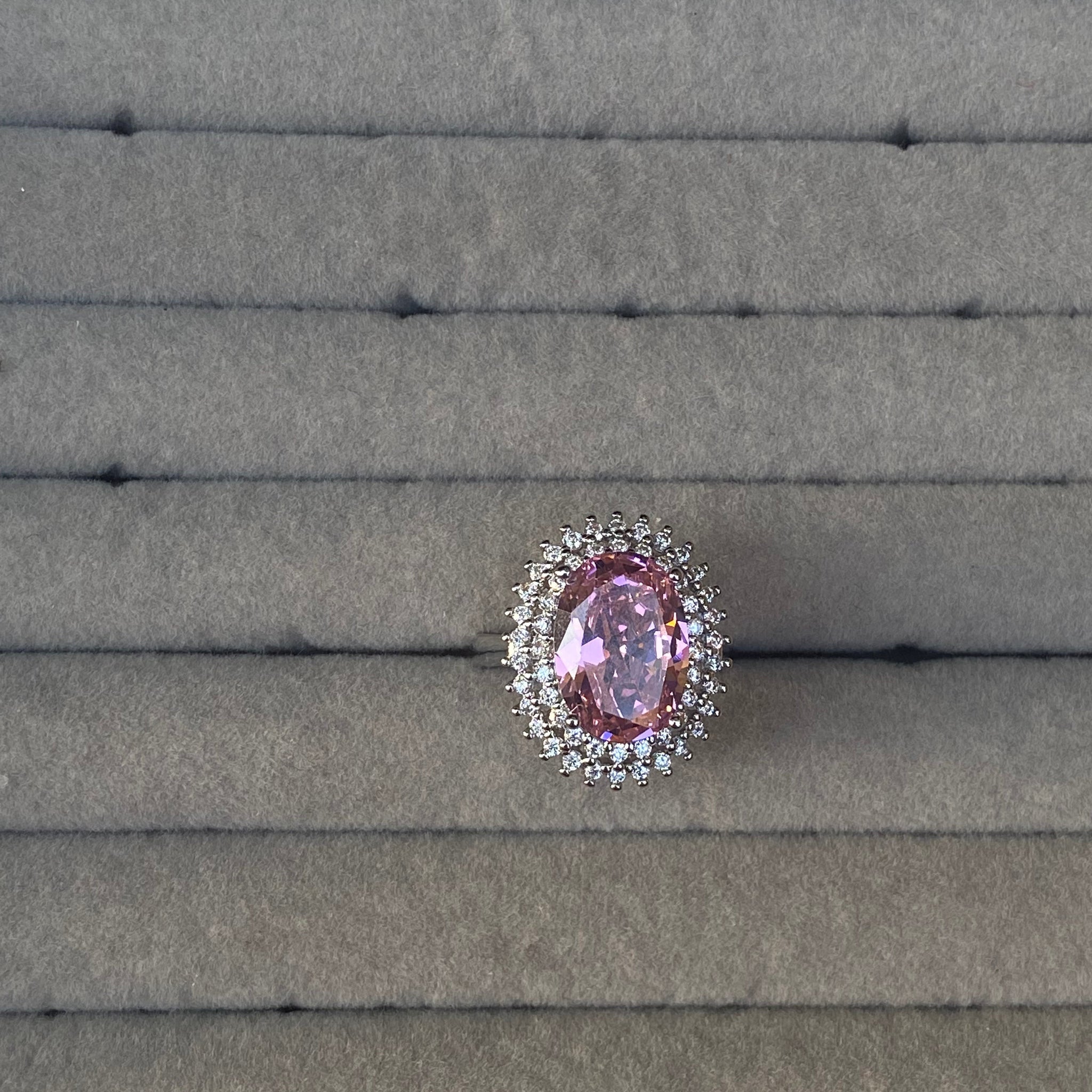 Pink Oval Ring (Adjustable Size)