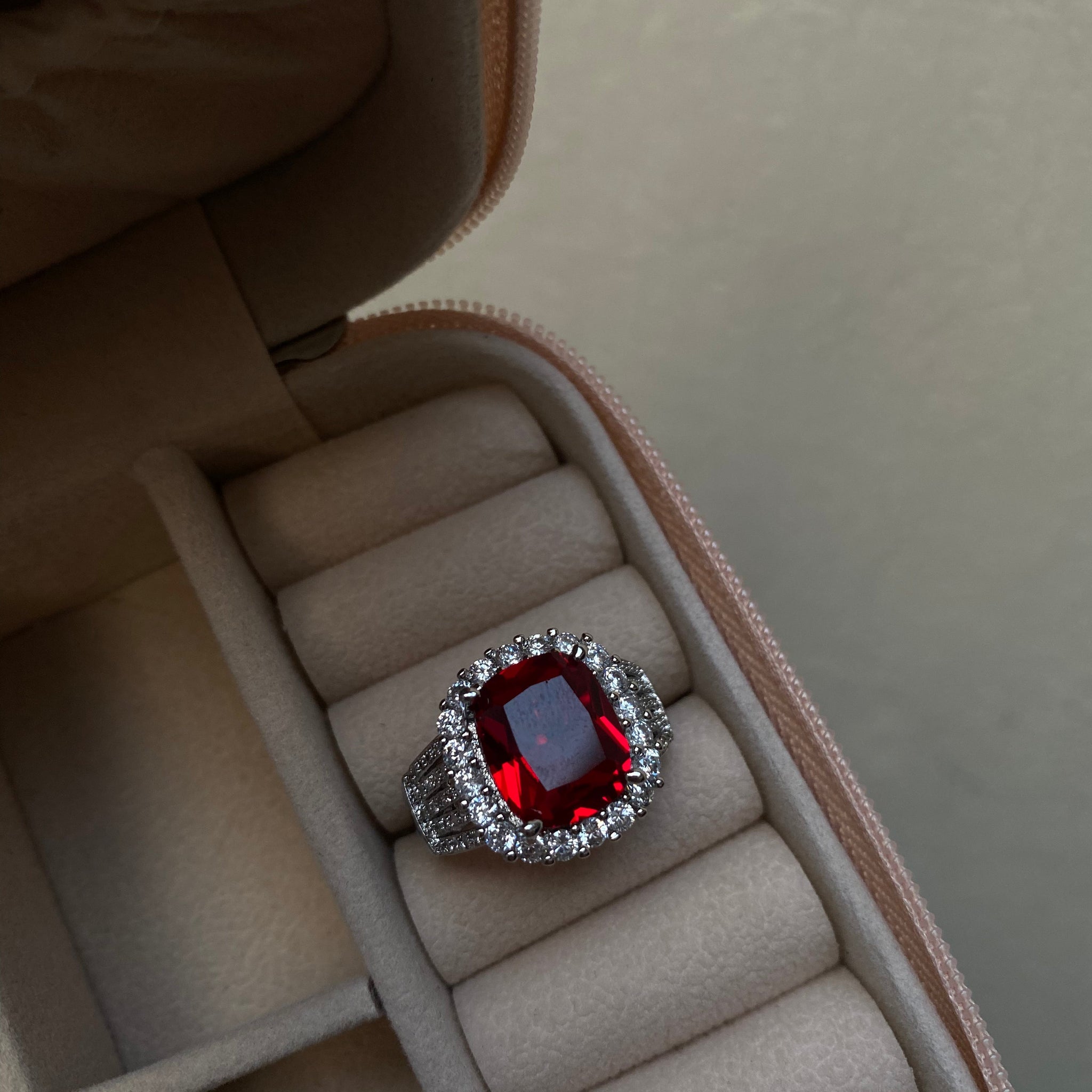 Red Cushion Ring