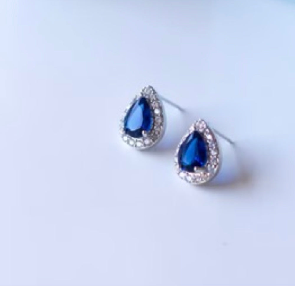 Sapphire Teardrop Studs