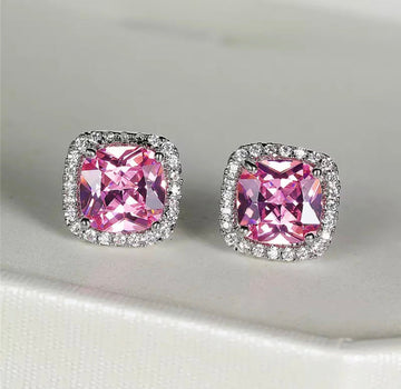 Pink Cushion Studs