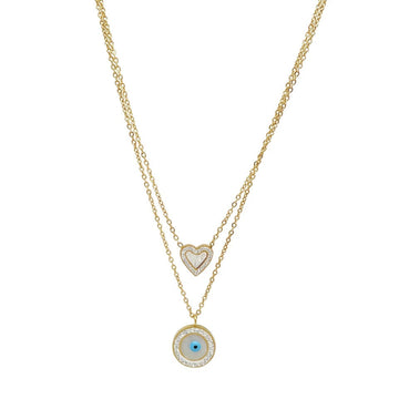 Evil Eye Heart Necklac