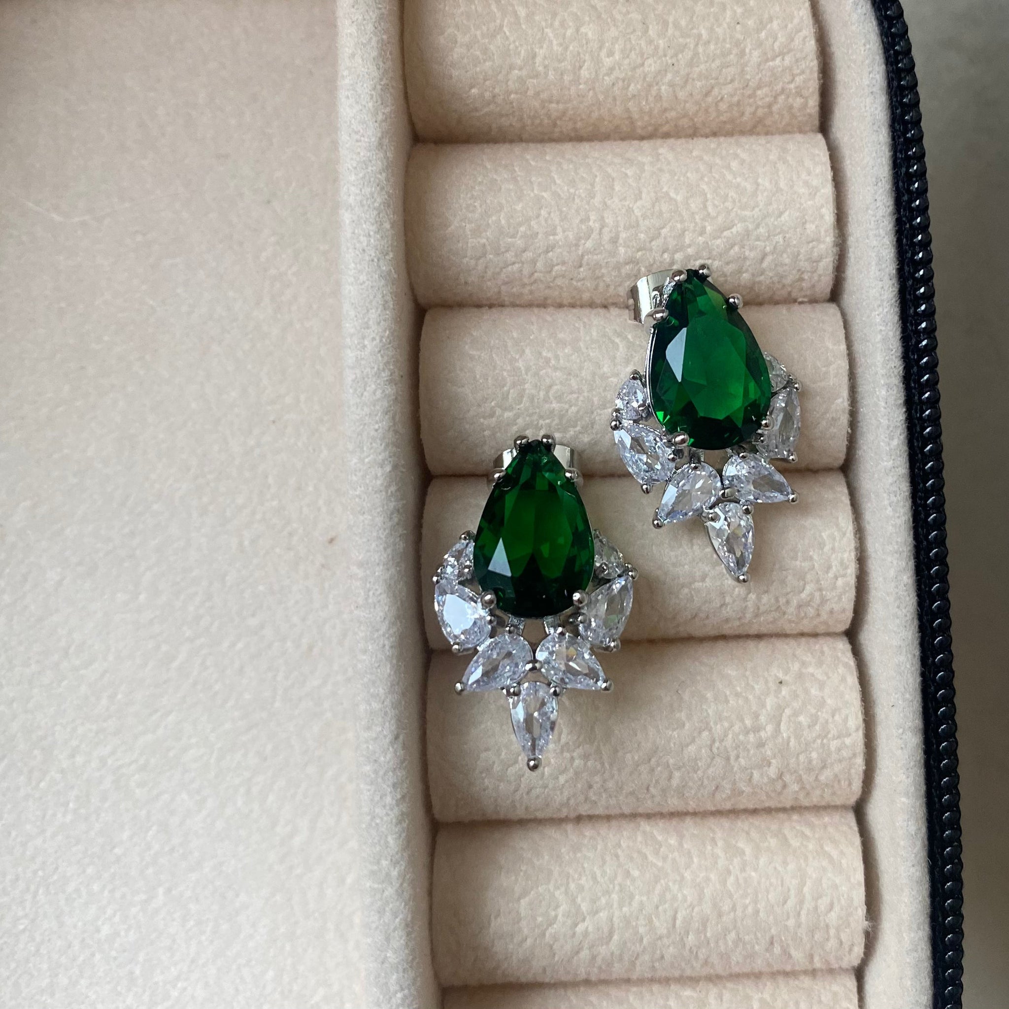 Emerald Pearcut Studs