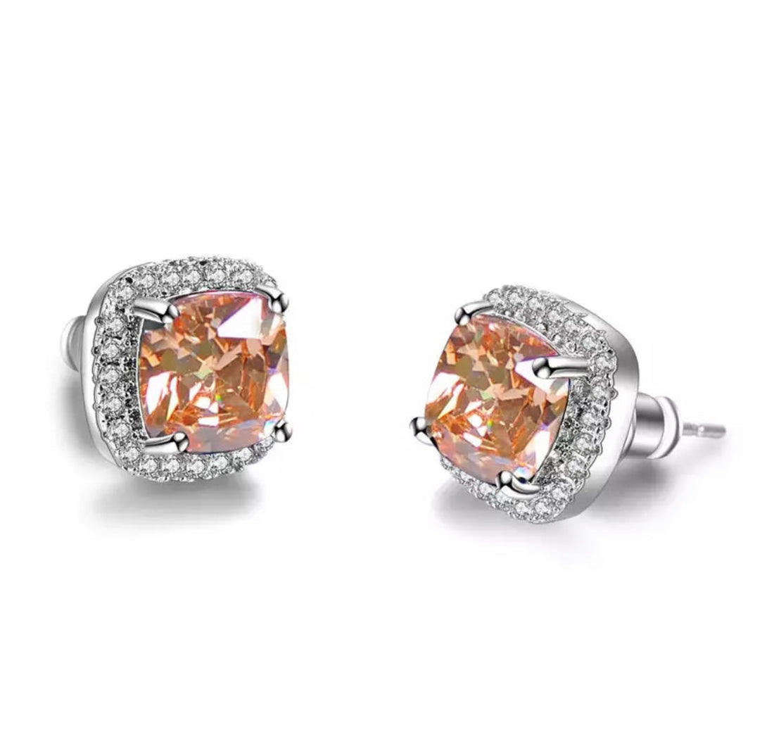 Champagne Cushion Studs